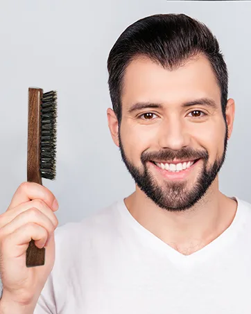 Mens Wild Boar Bristle Hair Brush - Stiff Bristles  Black Walnut Wooden Handle by GAINWELL - product information 3