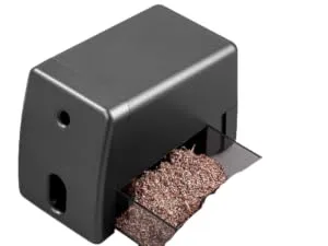 Amazon Basics Electric Pencil Sharpener  Helical Blade  Auto Stop  AC Adaptor Operated - Shavings Canister