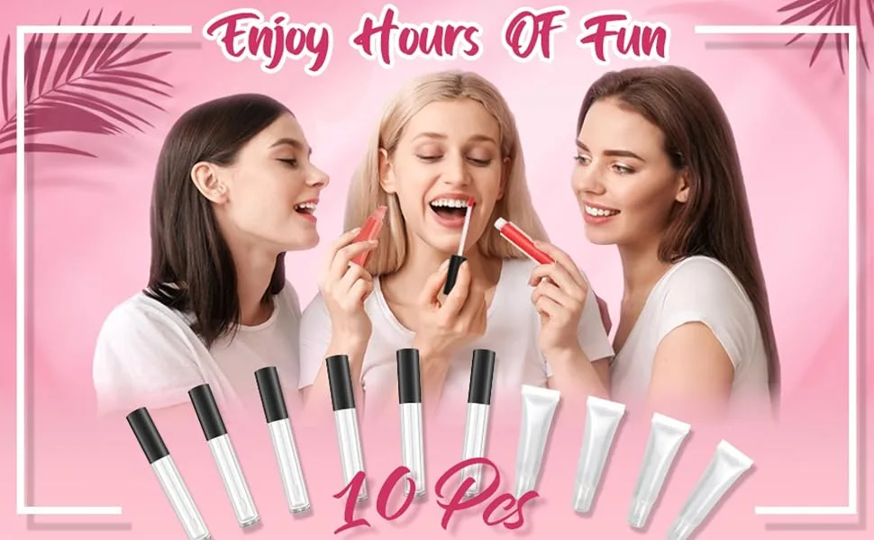 Cilrofelr DIY Lip Gloss Making Kit  45 Pcs DIY Lip Gloss Set  Fun Makeup Kits for Girls to Create 10 Moisturizing and Shiny Lip Gloss - lip gloss for girls