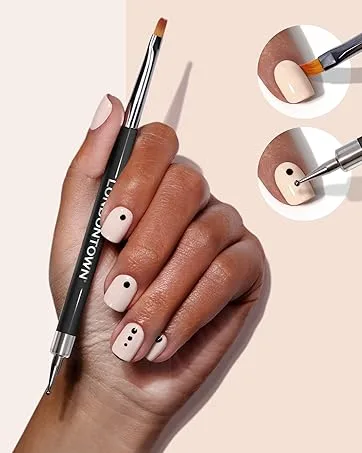 LONDONTOWN Soft Touch Nail Scrub  0.4 fl. oz. - londontown nail art tool for custom mani pedi at-home with double sided flat brush and dotting tool