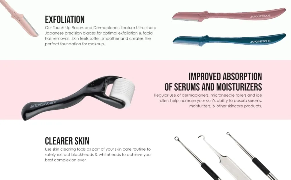 JAPONESQUE Ice Roller for Cooling  Massaging  and Brightening Skin and Calming Inflammation - skin tools japonesque