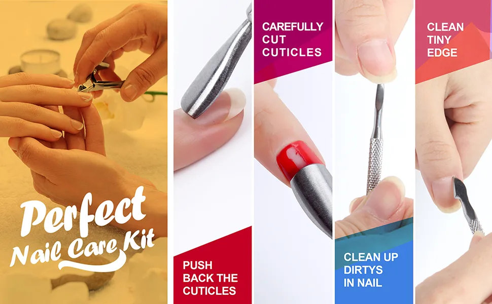 Nail File Kit  4Pcs Double Sided Nail File and Rectangle Buffer  7 Way Buffer Block  4 Steps Nail Files Block  Nail Brush  with 3Pcs Cuticle Clipper& Pusher  for Dead Skin Nail Trimming Manicure Tools - product information 3