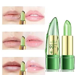 Amazfly 2 Pcs Aloe Vera Lipstick  Clear Jelly Lipsticks  Magic Temperature Color Change Lipstick Lip Blam Moisturizing Long Lasting Lip Makeup (2Pcs) - product information 4