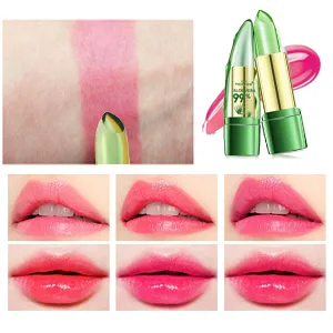 Amazfly 2 Pcs Aloe Vera Lipstick  Clear Jelly Lipsticks  Magic Temperature Color Change Lipstick Lip Blam Moisturizing Long Lasting Lip Makeup (2Pcs) - product information 5