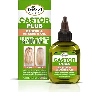 Difeel Premium Castor Plus Biotin - Mega-Growth Premium Hair Oil 2.5 oz. - Vitamin E