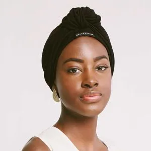 Grace Eleyae GE Women's Adjustable Satin-Lined Hair Care Knot Turban  Black - product information 5