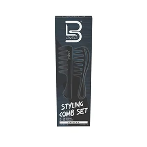 Level 3 Styling Comb Set - Professional Salon Look - Lightweight and Ergonomic - Comfortable and Glides Easily - Level Three - 2pc - Styling Comb, comb, hair combs, comb set, comb for barbers, parting comb, anti-static Styling Comb