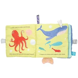 Manhattan Toy Under The Sea Soft Baby Activity Book with Squeaker Fish - manhattan toy
