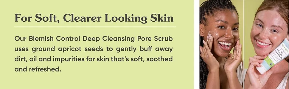 Sky Organics Blemish Control Deep Cleansing Pore Scrub for Face USDA Certified Organic to Cleanse  Purify & Refresh  4 fl. Oz - BCSCRUB