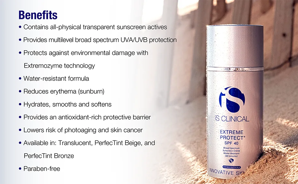 iS CLINICAL Extreme Protect SPF 40  Tinted Sunscreen  Daily Face Moisturizer with SPF  Hydrating Treatment Sunscreen Translucent - broad spectrum, spf, sunscreen, extreme protect, is clinical, UVA, UVB, protection