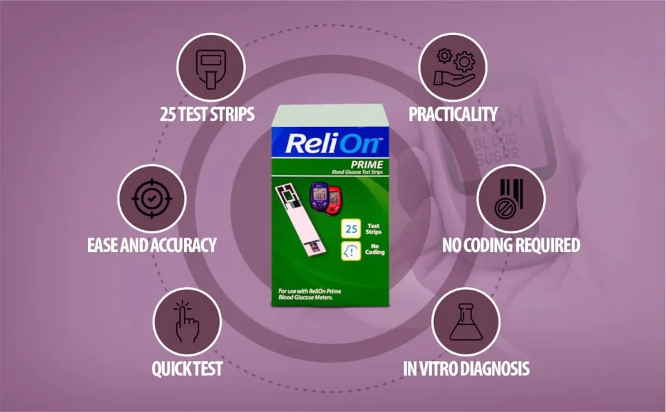 ReliOn Prime Blood Glucose Test Strips  25 Ct Bundle with Exclusive Look After Your Diabetes - Better Idea Guide (2 Items) 1 - Ads 4