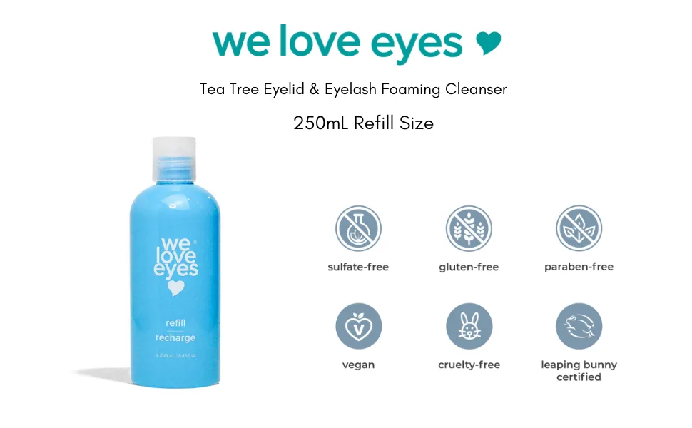 We Love Eyes - Tea Tree Eyelid Foaming Cleanser 250mL Refill Size - tea tree lash foaming cleanser