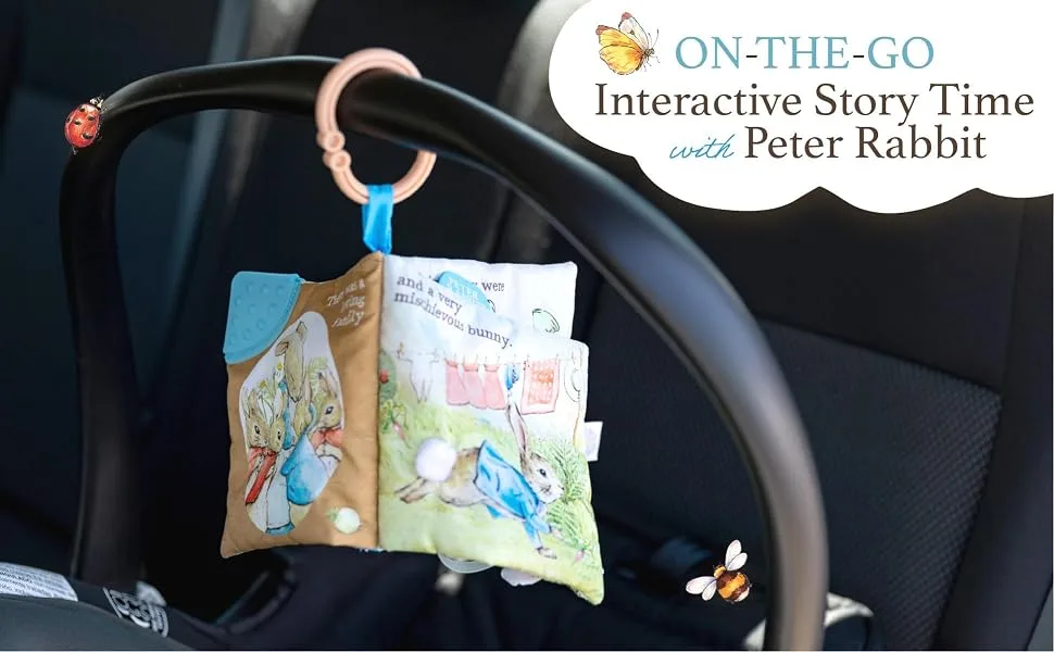 KIDS PREFERRED Peter Rabbit Soft Book with toy  Teether and Crinkle  5 Inches - on-the-go interactive story time with peter rabbit