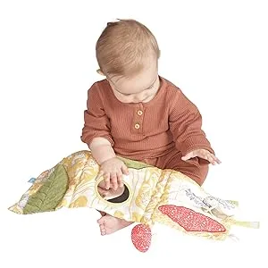 Manhattan Toy Deer One Soft Activity Crinkle Book & Fold Out Pat Mat for Baby   Toddler with Squeaker  Discovery Mirror and Teether Large - gift for 2 year old;gift for 3 year old;gift for 4 year old;gift for 5 year old