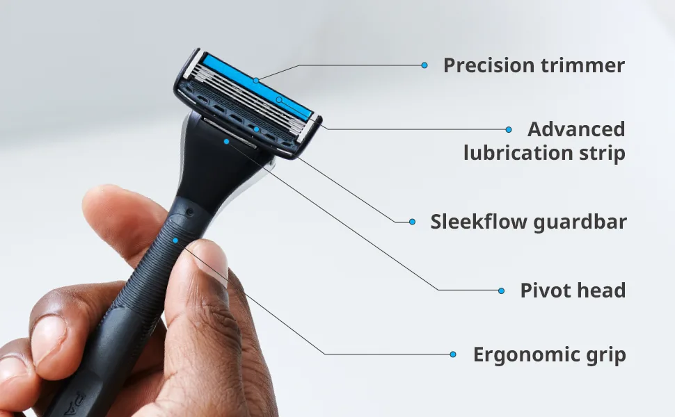 Dorco Pace 4 Pro - Four Blade Razor Shaving System - 2 Replacement Handles (Handles Only) - DORCO PACE 4 PRO: Product Details