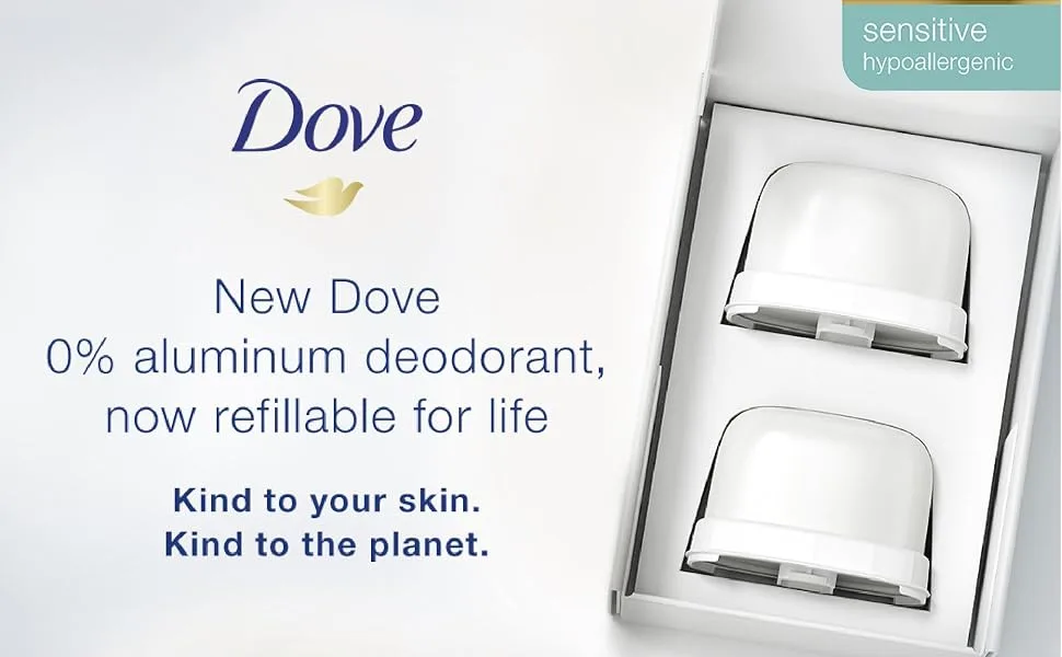 Dove Deodorant Refills Refill Kit 0% Aluminum Sensitive Aluminum Free Deodorant  1.13 oz - Dove Deodorant Refills Refill Kit 0% Aluminum