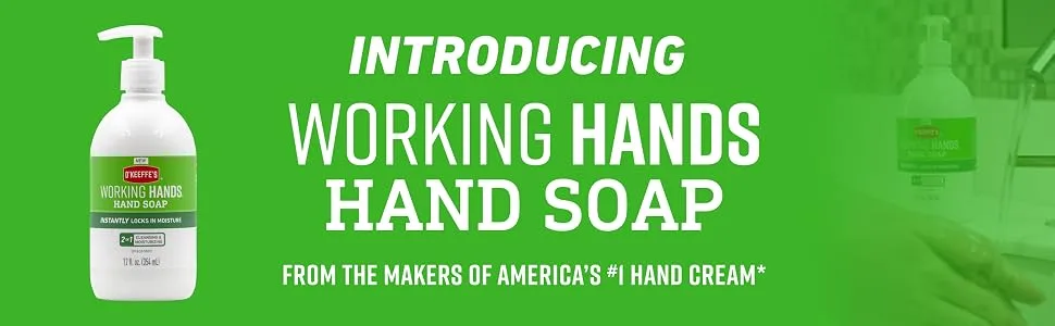 O'Keeffe's Working Hands Hand Cream  3.4 Ounce Jar and Working Hands Moisturizing Hand Soap  12 Ounce Pump   White - Working Hands Hand Soap