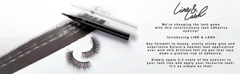 Eylure Line & Lash Kit  Clear Lash Glue Pen and False Lashes  Faux Mink Wispy - line and lash