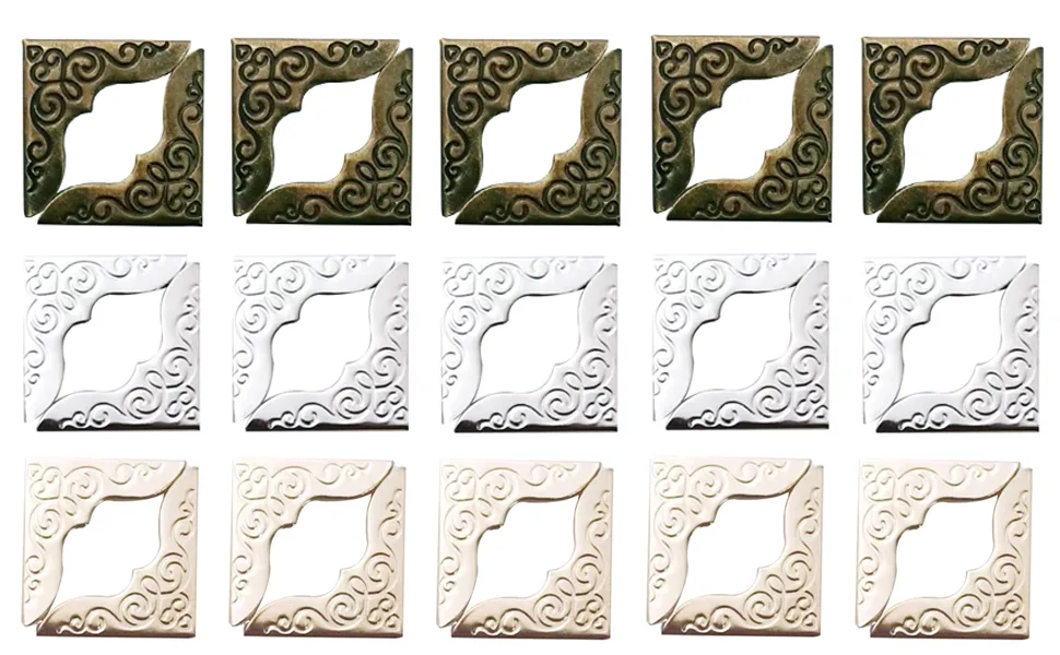 Book Corner Protector Metal Corner Cover for Scrapbook Album Menu Folder Include 50PCS Gold  50PCS Silver and 50PCS Bronze (150PCS) - product information 7