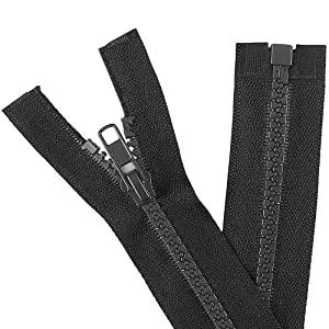 Sawoake 2PCS 5 8 Inch Separating Jacket Zippers for Sewing Coats Jacket Zipper Black Molded Plastic Zippers Bulk Tailor DIY Sewing Tools for Garment/Bags/Home Textile - zipper1