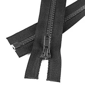 Sawoake 2PCS 5 8 Inch Separating Jacket Zippers for Sewing Coats Jacket Zipper Black Molded Plastic Zippers Bulk Tailor DIY Sewing Tools for Garment/Bags/Home Textile - zipper2