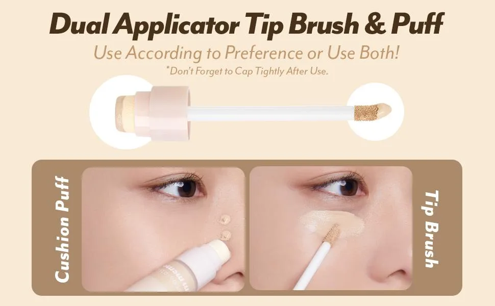 I'm Meme Liquid Concealer - I'm Concealer | 2-in-1 with Dual Applicator  Lightweight  Moisturizing  High-coverage  Non-creasing  002 Custard  0.35 Oz - product information 16