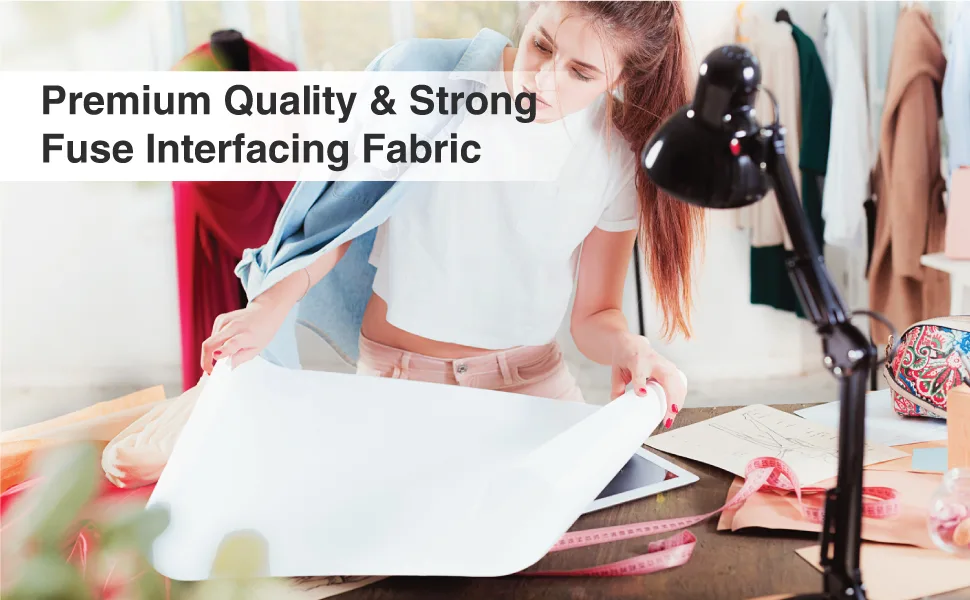 MAROBEE Medium Weight Iron On Fusible Interfacing for Sewing Projects  (40 Inch x 3 Yard) White Non-Woven - Fusible interfacing Medium Weight