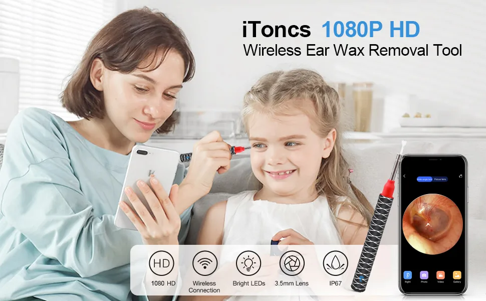 Ear Wax Removal  Earwax Remover Tool with 1080P HD  Waterproof  Easy Use  3.5mm Ear Camera with 6 LED Lights  Earwax Removal Tools for iOS & Android  Kids & Adults - 970*600
