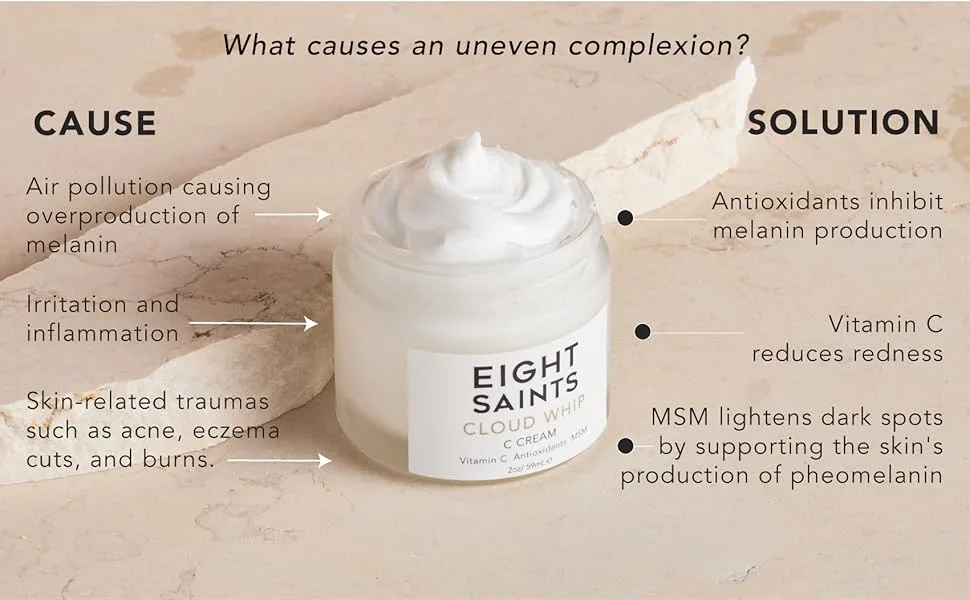 Eight Saints Cloud Whip Vitamin C Face Moisturizer  Natural Organic Anti-Aging Day Cream  Reduces Fine Lines  2 oz - Cloud Whip