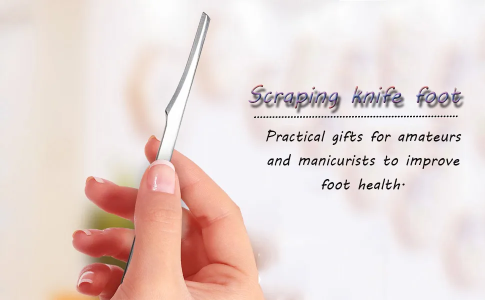 AKOAK 5 Pcs Stainless Steel Scraper Multifunctional Professional Pedicure Tools to Remove Dead Skin Callus Knife Scraping Pedicure Tools - Professional dead skin removal knife