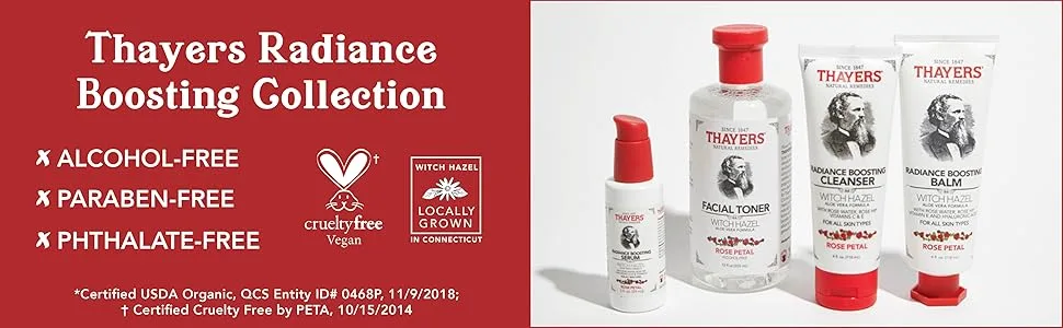 THAYERS Rose Petal Radiance Boosting Cleanser with Vitamin C and Vitamin E  4 Ounces - Thayers Radiance Boosting Collection