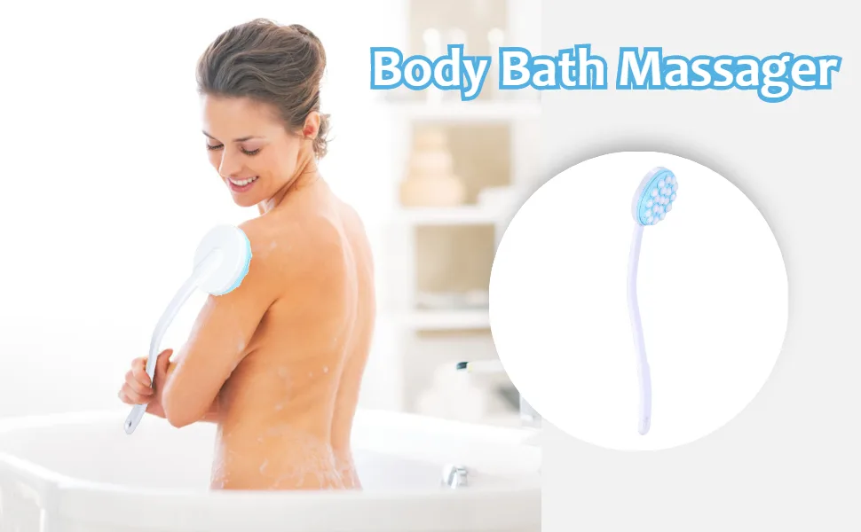 Body Bath Massager  Back Bath Massager  Long Handled Lotion Oil Cream Applicator Body Leg Bath Brush Massager Massaging Tool Body Lotion Applicator - Body Bath Massager