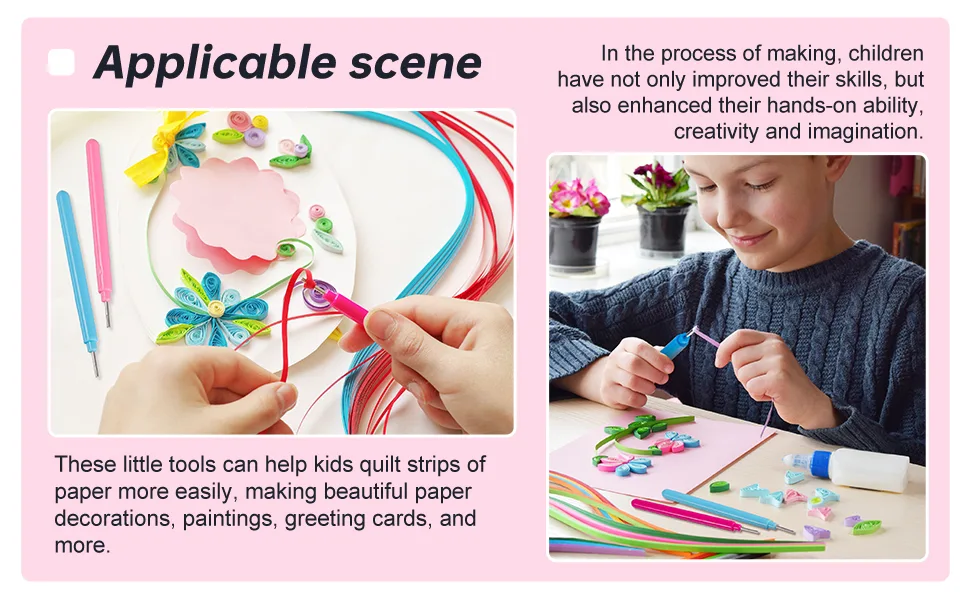 Paper Quilling Tools Rolling Curling Quilling Needle Pen DIY Cardmaking Paper Quilling Pen for Art Craft Handmade Tools  4 Colors (24 Pieces) - product information 3