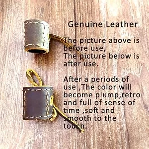 XTBOCA  Genuine Leather Coin Thimble  Finger Protector  Thimble for Hand Sewing  Sewing Leather  Quilting Embroidery  DIY Sewing Tools Handmade Crazy Horse Leather(2 Pcs) - Leather Thimble-6