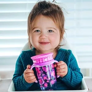 Nuby 360 Edge 2 Stage Drinking Rim Cup with Removable Handles & hygienic Cover: 10 Oz/ 300 Ml  12M+  Camo  Blue (80807) - 360 image
