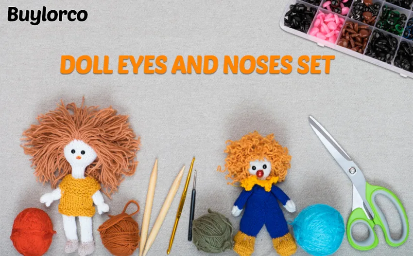 600pcs Plastic Colored Safety Eyes and Noses for Amigurumi  6mm 14mm colors - doll eyes set
