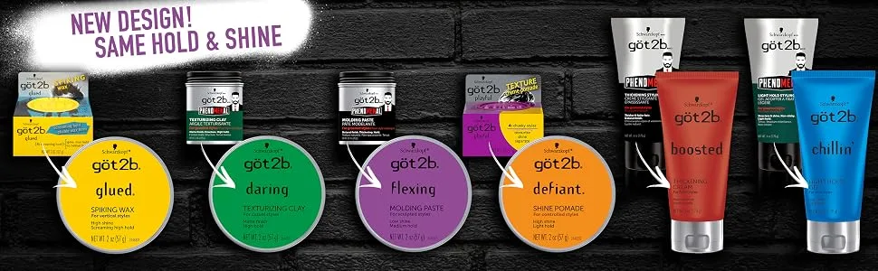 Got2b Daring Texturizing Clay  2 oz - Schwarzkopf got2b Styling - New Design Same Hold & Shine - Wax Clay Paste Pomade Cream Gel