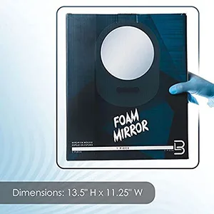 L3 Level 3 Foam Mirror - Premium Quality Glass - Use for Hair Cuts and Shaving - Elegant and Stylish Design - Slim and Shockproof - Level Three Self Cut Mirror - makeup mirror, bathroom mirror, round mirror, hand mirror, Level Three Self Cut Mirror