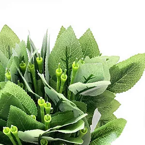 Yesok 50Pcs Floral Wire Stem with Leaves Artificial Plastic Rose Floral Wire Stems DIY Craft Bouquet Making Floral Arrangement Tools - product information 4