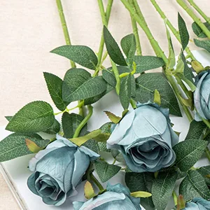Yesok 50Pcs Floral Wire Stem with Leaves Artificial Plastic Rose Floral Wire Stems DIY Craft Bouquet Making Floral Arrangement Tools - product information 5