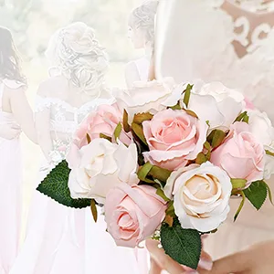 Yesok 50Pcs Floral Wire Stem with Leaves Artificial Plastic Rose Floral Wire Stems DIY Craft Bouquet Making Floral Arrangement Tools - product information 7