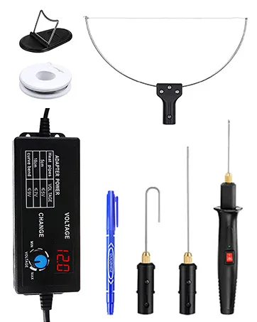 4 in 1 Foam Cutter Set With Digital Voltage Controller  GOCHANGE Electric Cutting Machine Pen Tools Kit  100-240V /18W Styrofoam Cutting Pen with Electronic Voltage Transformer Adaptor FMC-05 - product information 7