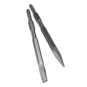 XtremepowerUS 2-Pieces Point and Flat Concrete Chisels for Electric Demolition Jack Hammer 5/8 Hex Shank 2pc Chisel Bit Set - product information 4