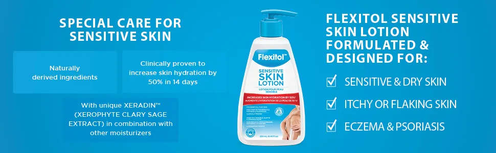 Flexitol Sensitive Skin Lotion  250 ml  8.45 Oz - Special Care For Sensitive Skin