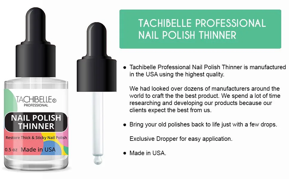 Tachibelle Nail Polish Thinner 0.5 oz - Bring your old polishes back to life (1 Bottle) - 23432