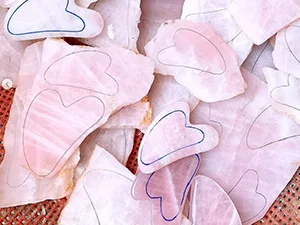 BAIMEI Gua Sha Facial Tool for Self Care  Massage Tool for Face and Body Treatment  Relieve Tensions and Reduce Puffiness - Rose Quartz - Gua Sha