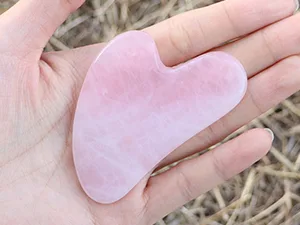 BAIMEI Gua Sha Facial Tool for Self Care  Massage Tool for Face and Body Treatment  Relieve Tensions and Reduce Puffiness - Rose Quartz - Gua Sha