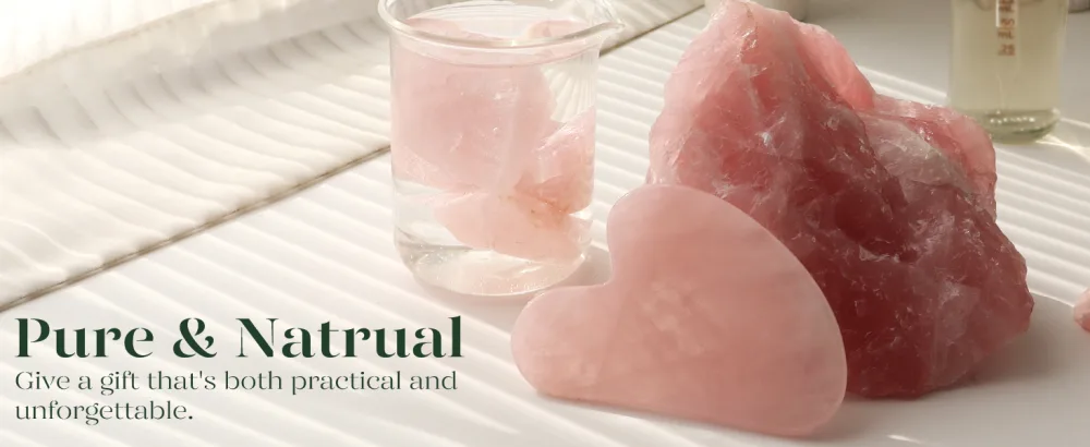BAIMEI Gua Sha Facial Tool for Self Care  Massage Tool for Face and Body Treatment  Relieve Tensions and Reduce Puffiness - Rose Quartz - Gua Sha