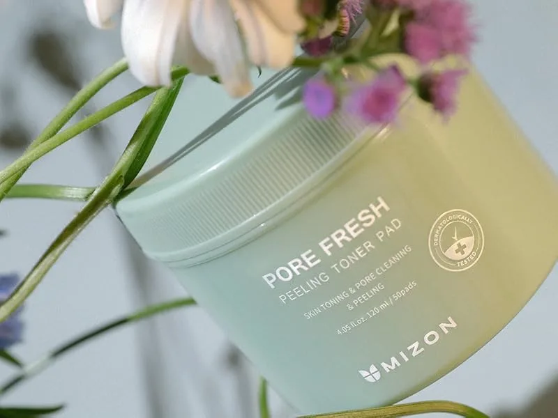 MIZON Pore Fresh Peeling Toner  AHA  BHA  PHA  Peeling Pads  Soothing  Exfoliating  Toning  Pore-Tightening  Toner Pad (60 Pads) - flower pore