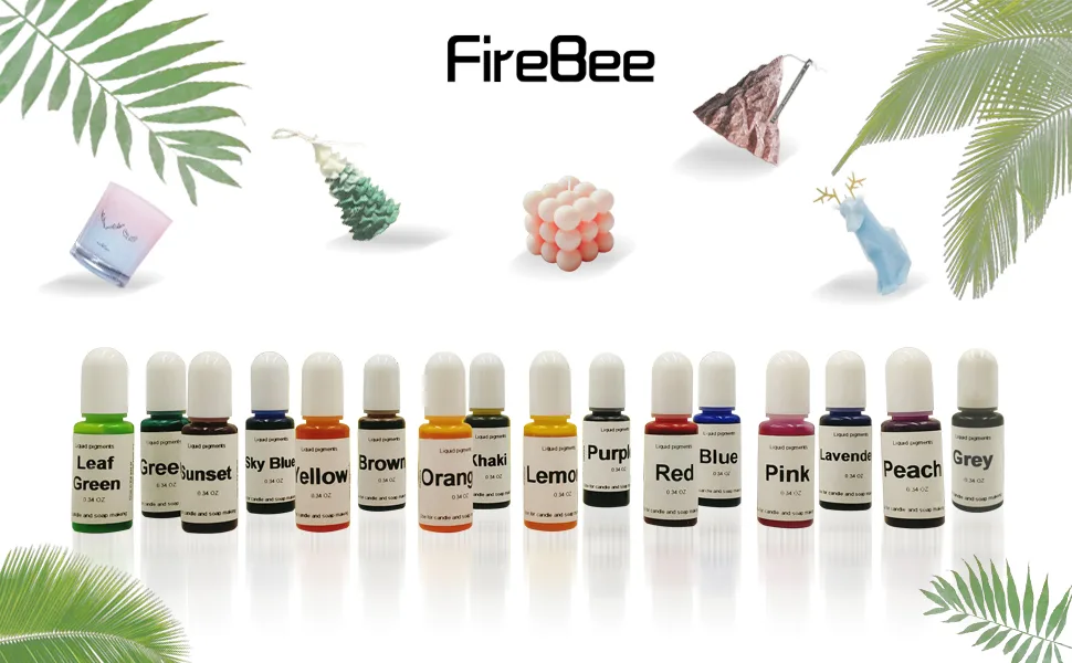 FireBee 16 Colors Candle Making Dye Liquid Colorants Dye Dye Colorant Set for Wax Making Candle Making - product information 1